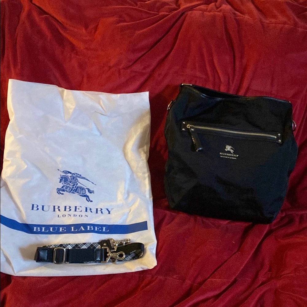 Burberry Nylon and leather trim 2 way handbag. Can be used for work fits laptop